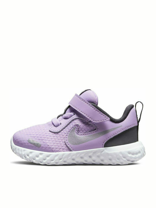 Revolution 5 Αθλητικά Παιδικά Παπούτσια Running με Σκρατς Lilac / Dark Smoke Grey / White / Metallic Silver