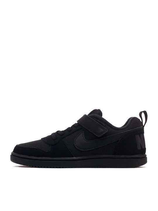 Court Court Borough PSV Kids Sports Shoes Basketball with Hoop & Loop Closure Black