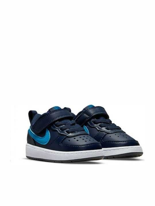 Court Borough Kids Sports Shoes with Hoop & Loop Closure Midnight Navy Imperial Blue Black