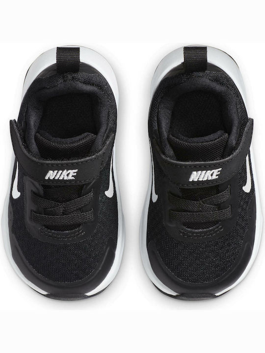 Wearallday Kids Sports Shoes Running with Hoop & Loop Closure Black / White