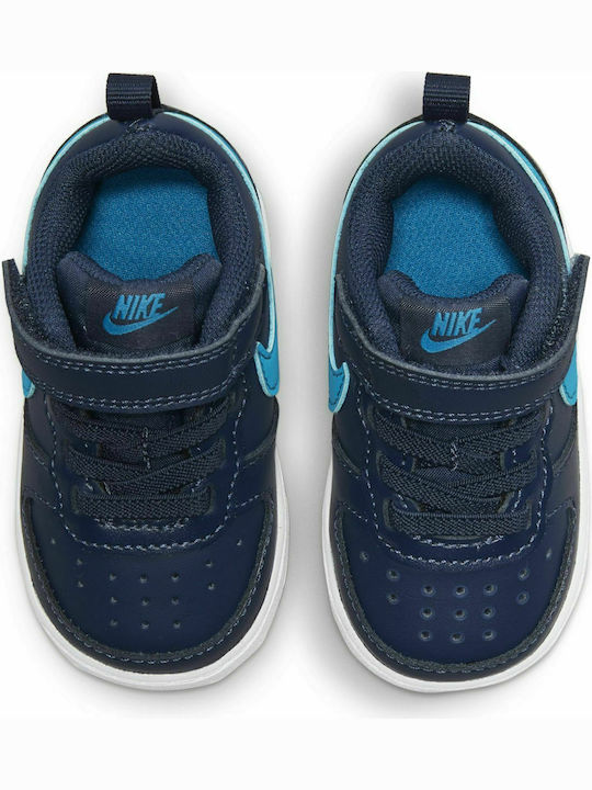 Court Borough Kids Sports Shoes with Hoop & Loop Closure Midnight Navy Imperial Blue Black