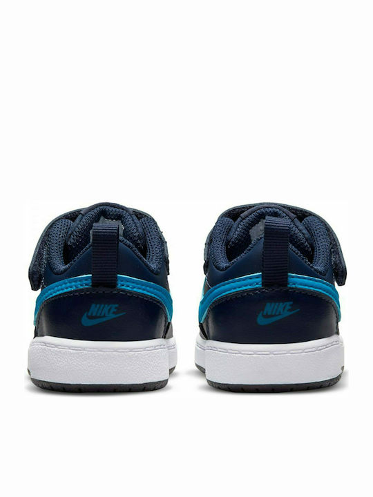 Court Borough Kids Sports Shoes with Hoop & Loop Closure Midnight Navy Imperial Blue Black