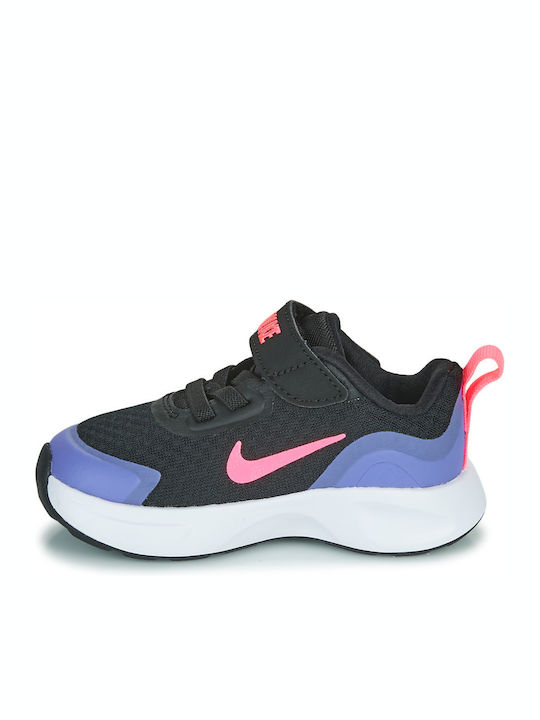 Wearallday Tdv Kids Sports Shoes Running with Hoop & Loop Closure Black