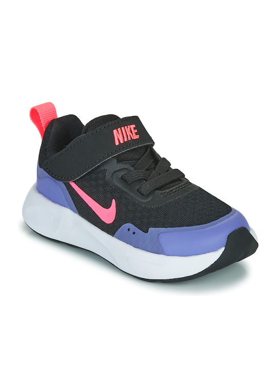 Wearallday Tdv Kids Sports Shoes Running with Hoop & Loop Closure Black