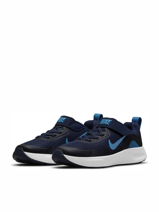 Wearallday PSV Kids Sports Shoes Running with Hoop & Loop Closure Navy Blue