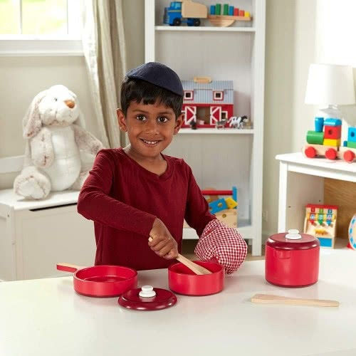 Melissa & Doug Wooden Cooking Utensils Set for Ages 3+ 8pcs