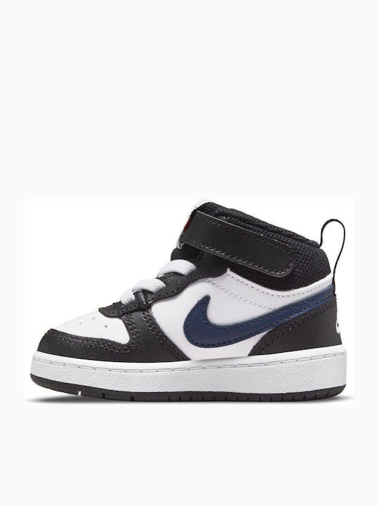 Court Borough MID 2 Kids Sneakers High with Hoop & Loop Closure White