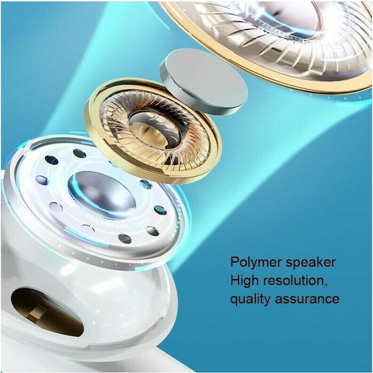 WK TWS V31 Earbud Bluetooth Handsfree Ακουστικά με Θήκη Φόρτισης Λευκά
