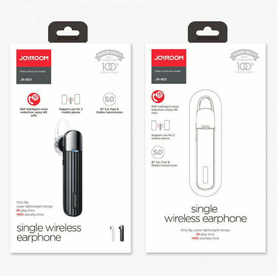 Joyroom JR-B01 Earbud Bluetooth хендсфри Слушалка Черен