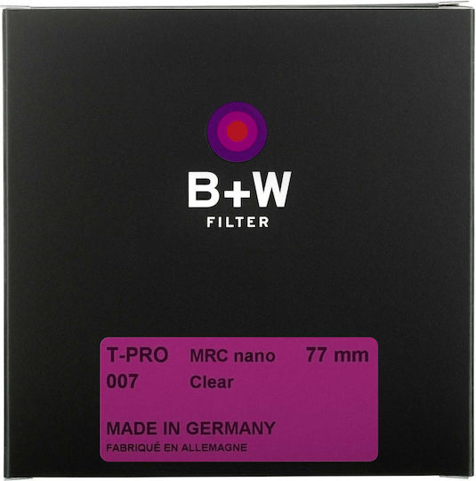 B+W T-Pro 007 Nano Φίλτρo Clear Διαμέτρου 77mm με Επίστρωση MRC Nano (Easy Clean) για Φωτογραφικούς Φακούς