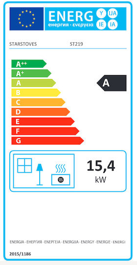 Starstoves ST219 Μεταλλική Ξυλόσομπα με Φούρνο 15.4kW Μαύρη