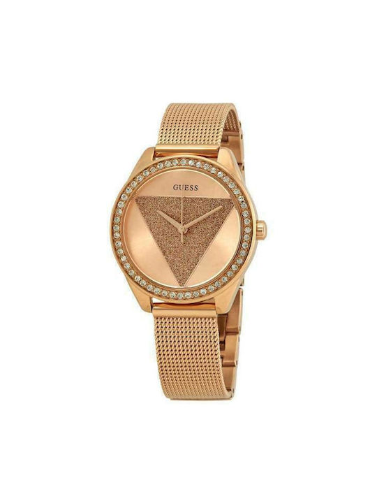 Guess Crystals Watch with Pink Gold Metal Bracelet