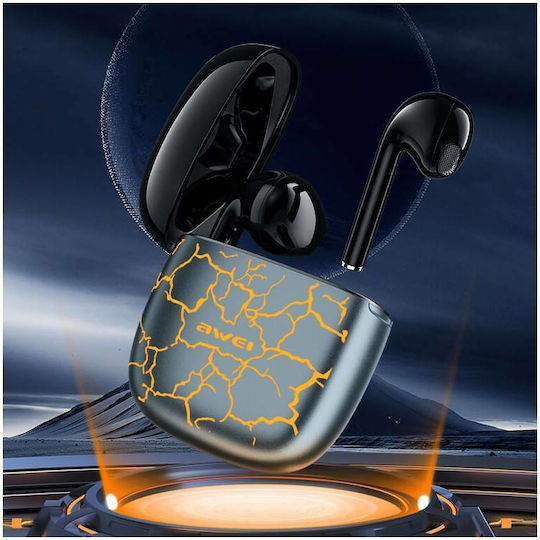 Awei T28 Pro Earbud Bluetooth Handsfree Earphones with Charging Case Ice Crack Orange