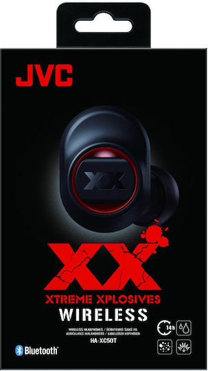 JVC HA-XC50T In-ear Bluetooth Handsfree Ακουστικά με Αντοχή στον Ιδρώτα και Θήκη Φόρτισης Μαύρα
