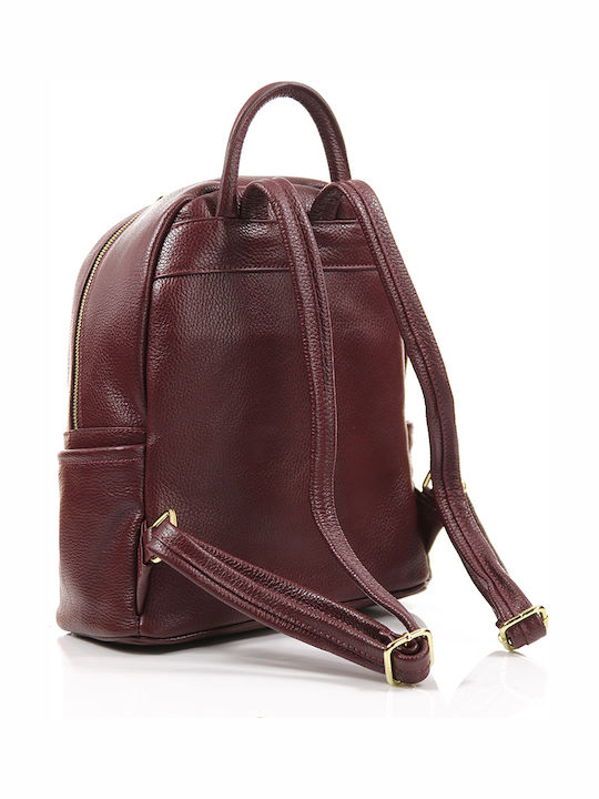 Leather Women's Bag Backpack Burgundy