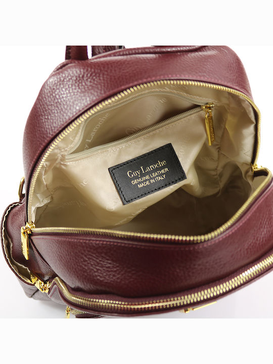 Leather Women's Bag Backpack Burgundy