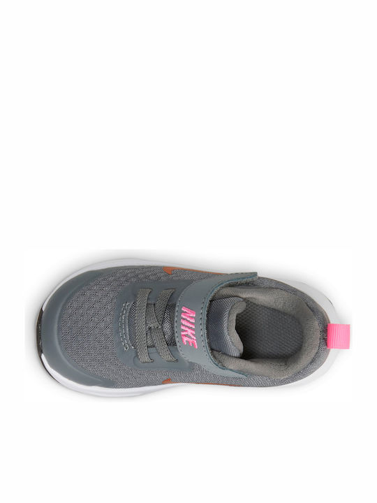 Wearallday Kids Sports Shoes Running with Hoop & Loop Closure Smoke Grey / Metallic Copper / Pink Glow