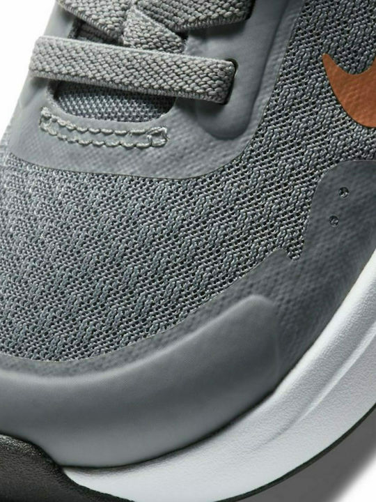 Wearallday Kids Sports Shoes Running with Hoop & Loop Closure Smoke Grey / Metallic Copper / Pink Glow