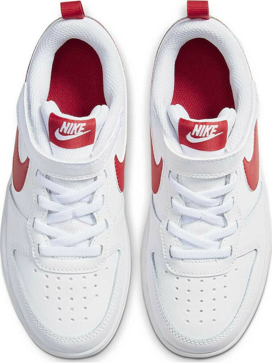 Court Court Borough Low 2 Psv Kids Sports Shoes Basketball with Hoop & Loop Closure White / University Red