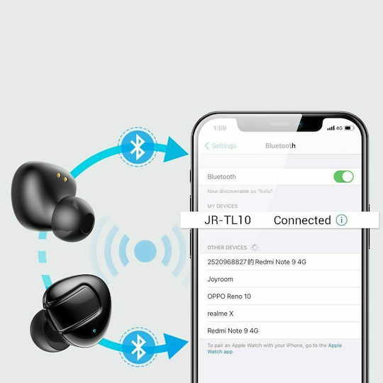 Joyroom JR-TL10 In-Ear Bluetooth-Freisprecheinrichtung Kopfhörer mit Ladeetui Schwarz