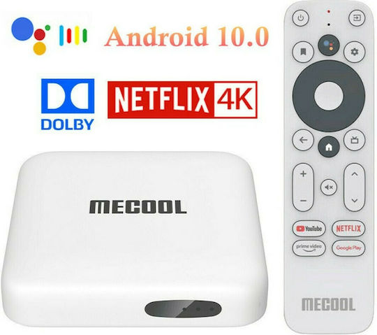 Mecool TV Box KM2 MCL-KM2 4K UHD with WiFi USB 2.0 / USB 3.0 2GB RAM and 8GB Storage Space with Operating System Android 10.0 and Google Assistant