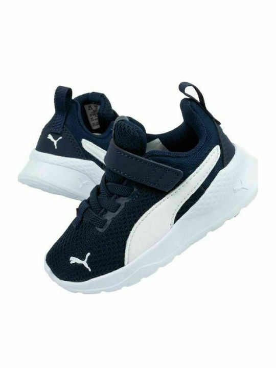 Anzarun Lite Kids Sports Shoes Running with Hoop & Loop Closure Navy Blue