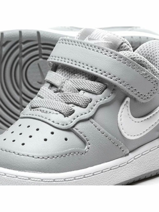 Court Borough Low 2 Kids Sports Shoes with Hoop & Loop Closure Gray