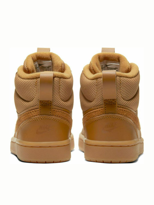 Court Court Borough Mid 2 Kids Sports Shoes Basketball with Laces Brown