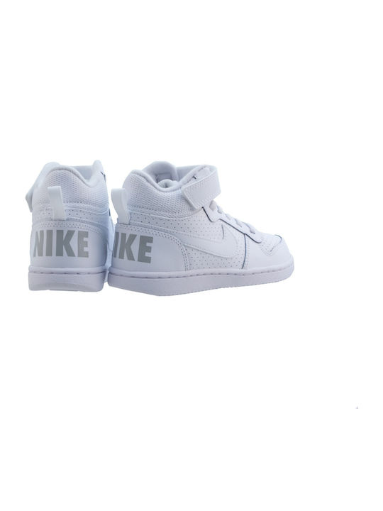 Court Court Borough MID PSV Kids Sports Shoes Basketball with Hoop & Loop Closure White