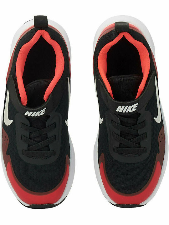 Wearallday PS Kids Sports Shoes Running with Hoop & Loop Closure Black