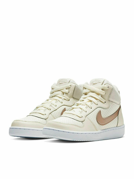 Court Court Borough Mid GS Kids Sports Shoes Basketball with Laces Beige