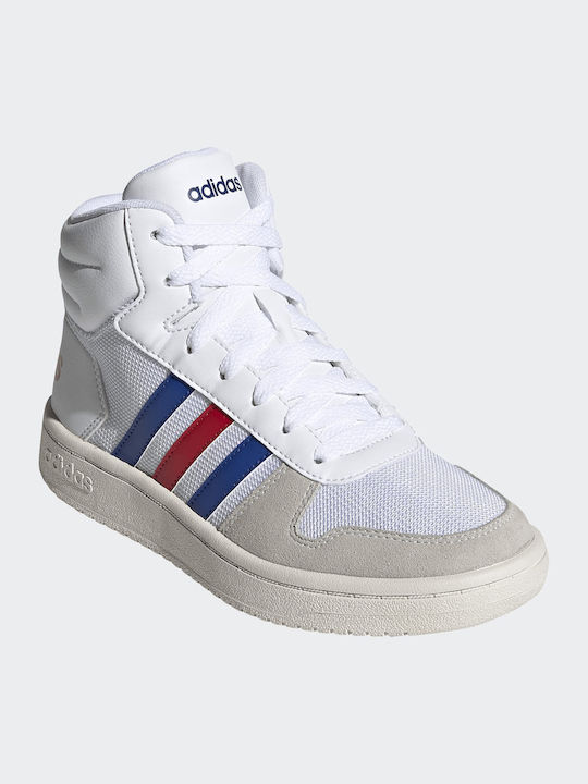 Hoops Hoops 2.0 Mid K Kids Sports Shoes Basketball with Laces Cloud White / Collegiate Royal / Scarlet