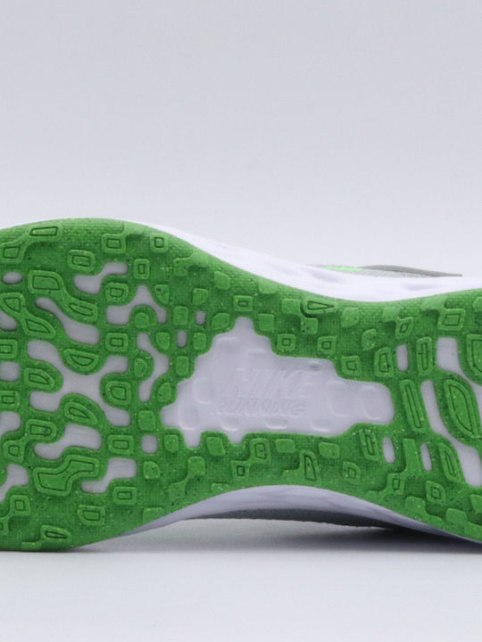 Revolution 6 Kids Sports Shoes Running with Hoop & Loop Closure Lt Smoke Gray Green Strike Dk Smoke Gray