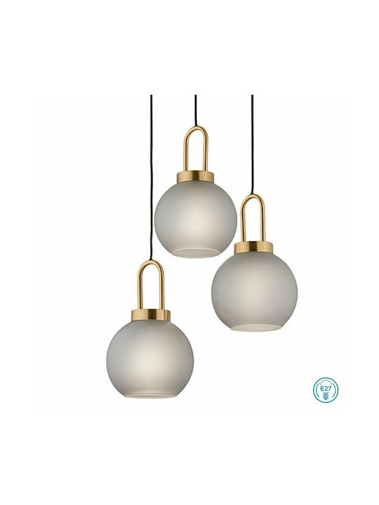 Viokef Doria Pendant Light Suspension for Socket E27 Gold