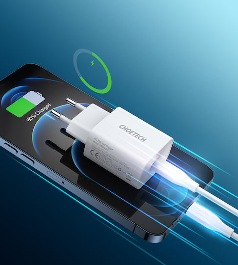 Choetech Φορτιστής Χωρίς Καλώδιο με Θύρα USB-C 20W Power Delivery Λευκός (Q5004)