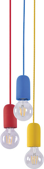 Home Lighting Iris SE 149 Κρεμαστό Φωτιστικό Κόκκινο με Ντουί E27 5εκ.