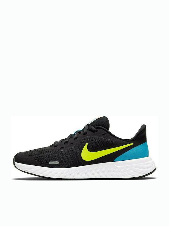 Nike Αθλητικά Παπούτσια für Kinder Laufen Revolution 5 Black / Lemon Venom / Laser Blue