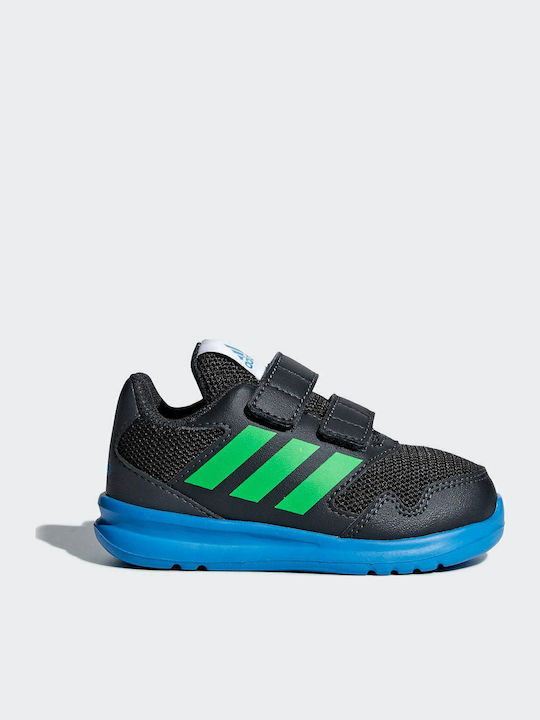 Altarun Altarun Kids Sports Shoes Running with Hoop & Loop Closure Carbon / Vivid Green / Bright Blue