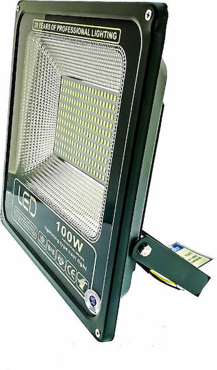 Στεγανός Προβολέας LED 100W Ψυχρό Λευκό 6000K IP66