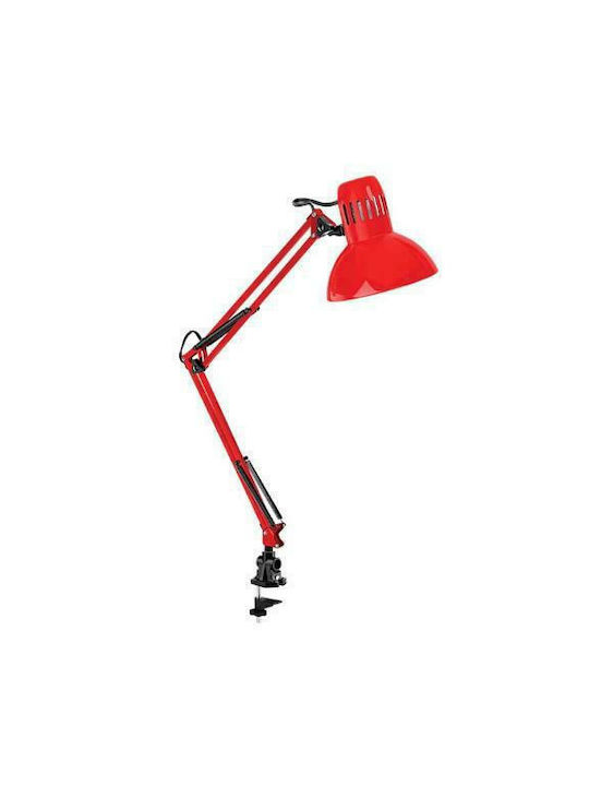 Fos me Office Lamp with Foldable Arm for Socket E27 in Red Color