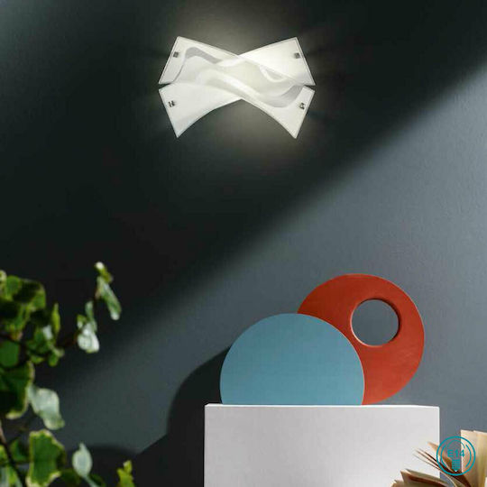 Ondaluce Modern Lamp Wall with Socket E14 Silver 35x25cm