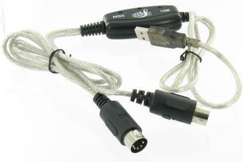 Midi Interface Usb to MIDI Keyboard Interface Μαύρο