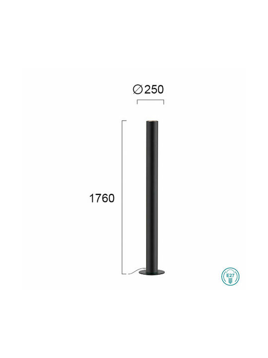 Viokef Tube Floor Lamp H176xW100cm. with Socket for Bulb E27 Black