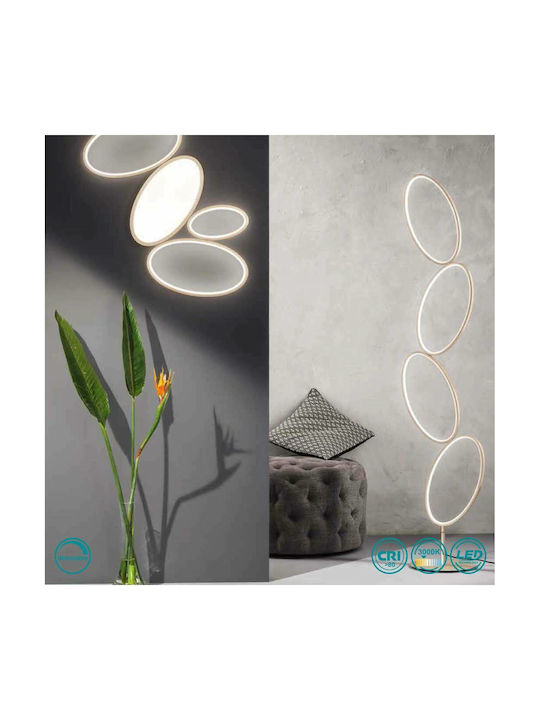 Ondaluce LED Φωτιστικό Δαπέδου Υ185xΜ42εκ. με Θερμό Λευκό Φως Λευκό