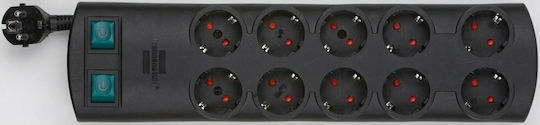 Brennenstuhl PL772 Steckdosenleiste 10 Positionen mit Schalter und Kabel 2m