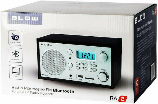 LTC Audio RA2 Επιτραπέζιο Ραδιόφωνο Ρεύματος με Bluetooth και USB Καφέ
