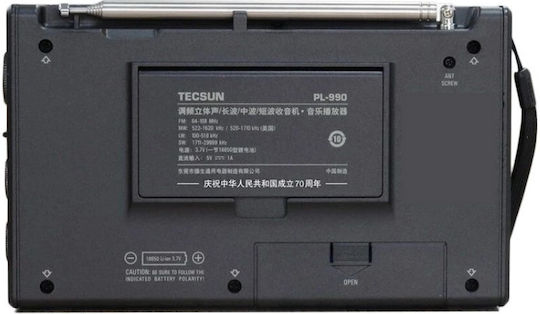 Tecsun PL-990X SSB Radio Φορητό Ραδιόφωνο Επαναφορτιζόμενο με Bluetooth και USB Μαύρο