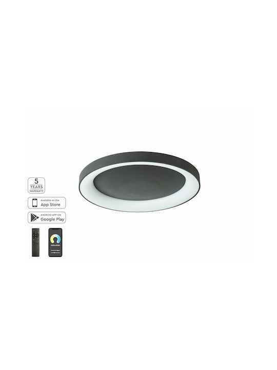 Home Lighting Amaya Smart Πλαφονιέρα Οροφής 80εκ. Ασημί με Ενσωματωμένο LED και Τηλεχειριστήριο