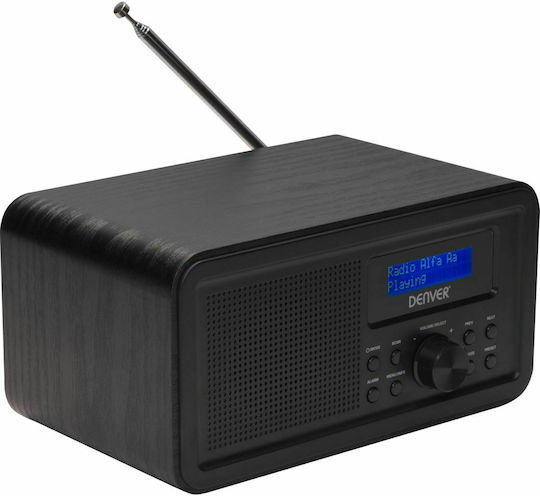 Denver DAB-30 Light Wood Επιτραπέζιο Ραδιόφωνο Ρεύματος / Μπαταρίας DAB+ Μαύρο