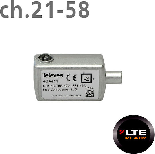 Televes MR (Medium Rejection) LTE/4G (ch.21-58) Filtru Accesorii Satelit 404411